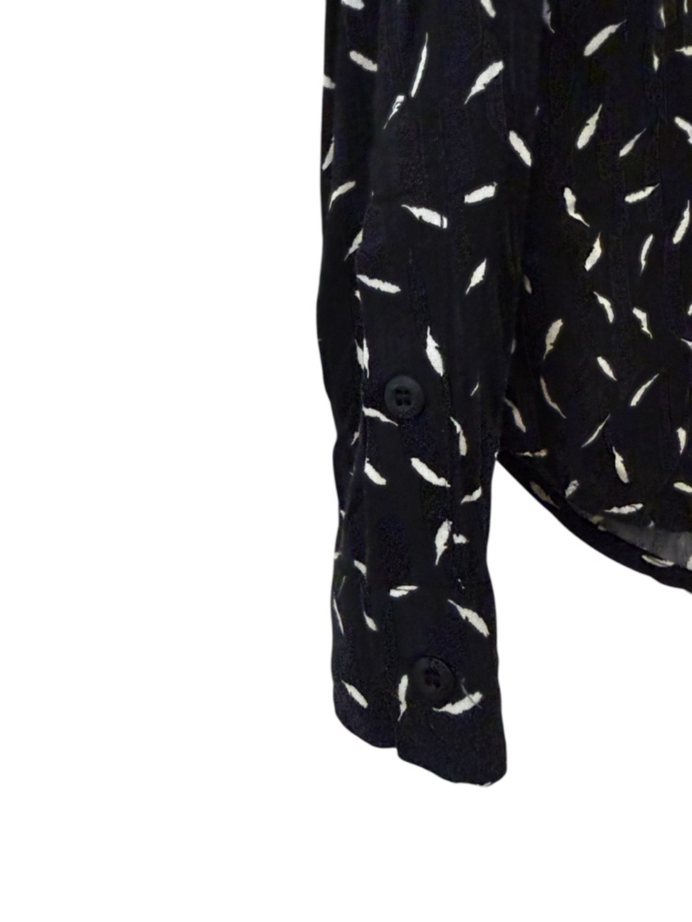 Forever 21 Black Button-Down Shirt with White Dash Print size s - Picture 6 of 9